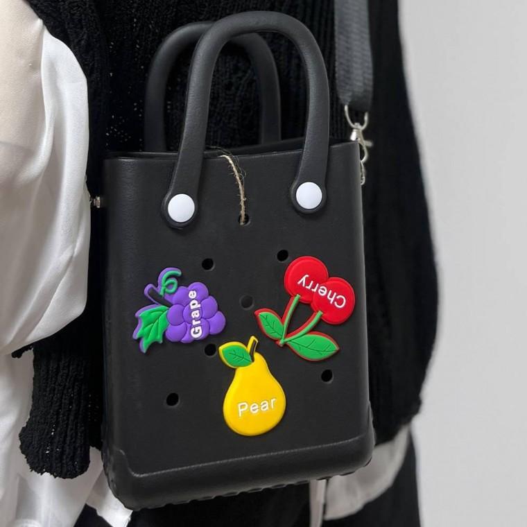 젤리 롱타임헬씨 방수가방 과일 크로스백 기념 미니 비비드 굿즈 어린이집 선물 EVA 블랙