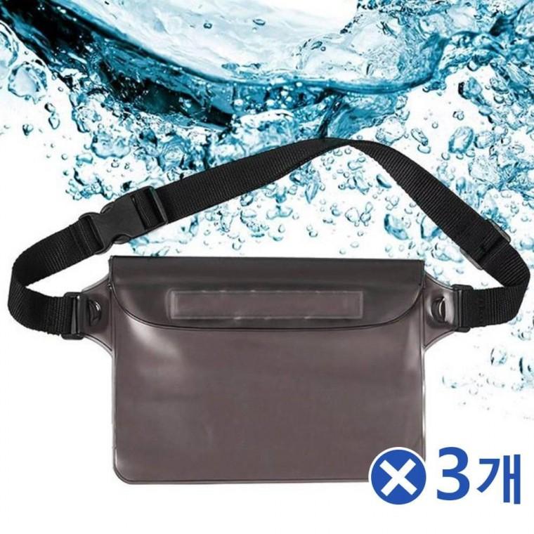 3중지퍼 방수 힙색 블랙x3개 런닝힙색 런닝가방