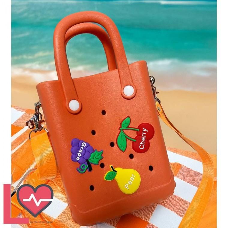 롱타임헬씨 파츠비치 귀여운 과일 헬스장굿즈 아쿠아 초등학생 어린이 오렌지 DIY 방수 크로스백 가방 미니
