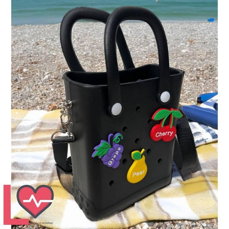 EVA 방수 가방 크로스백 DIY 아쿠아 미니 비비드 젤리 귀여운 기념품 썸머 오픈 과일 롱타임헬씨 블랙 파츠