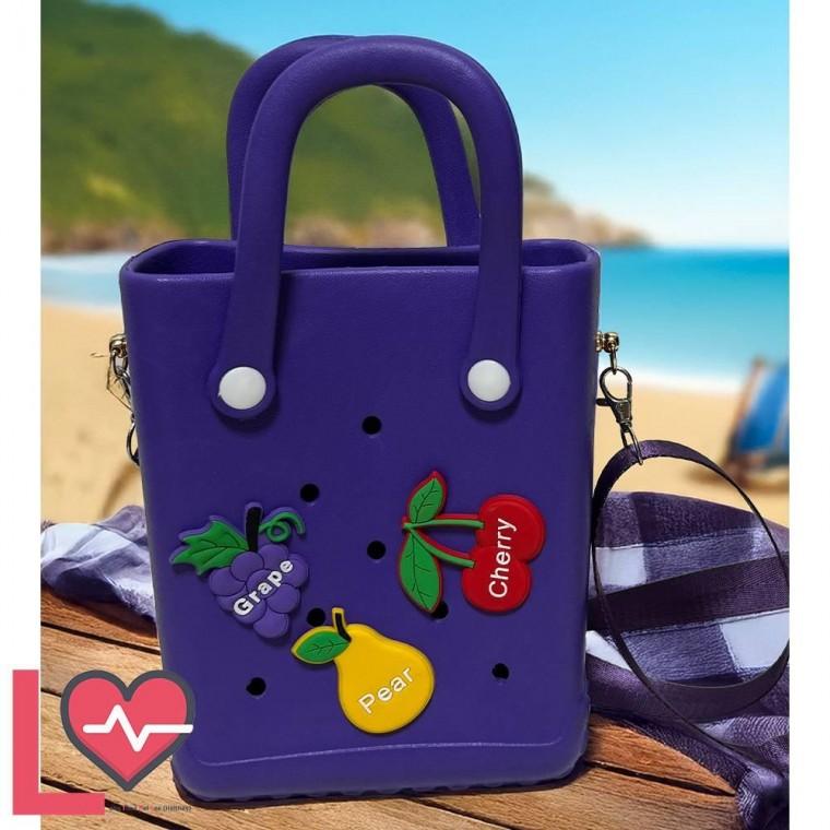 파츠세트 미니 롱타임헬씨 과일 아쿠아 퍼플 크로스백 비비드 수영장 방수 귀여운 헬스 가방 EVA 젤리 썸머