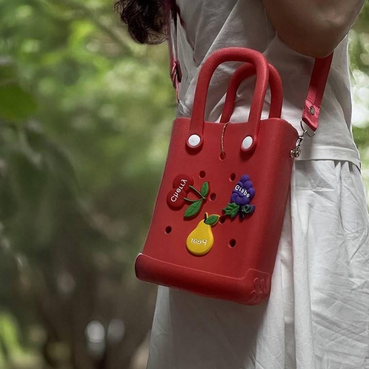 어린이집 굿즈 선물 과일 방수가방 레드 젤리 EVA 미니 비비드 크로스백 기념