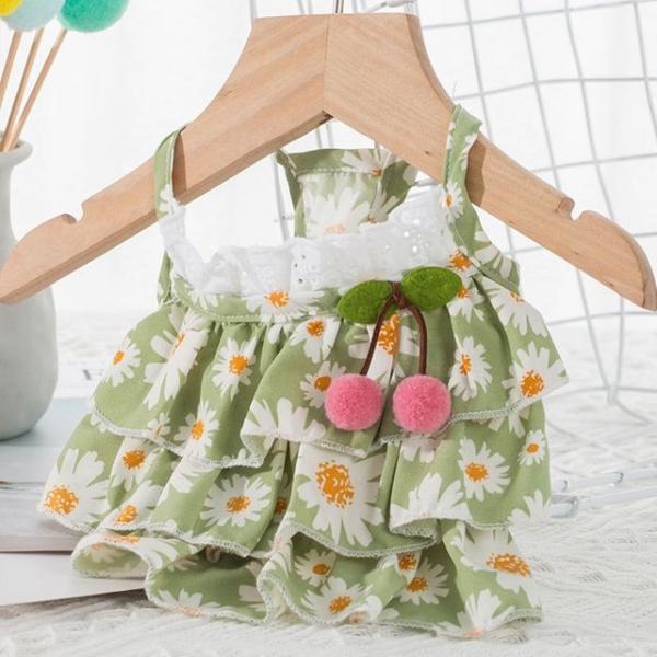 강아지옷 꽃무늬 슬립 드레스