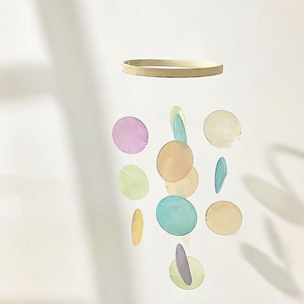 컬러 파스텔 자개 모빌 천장 인테리어 장식 소품