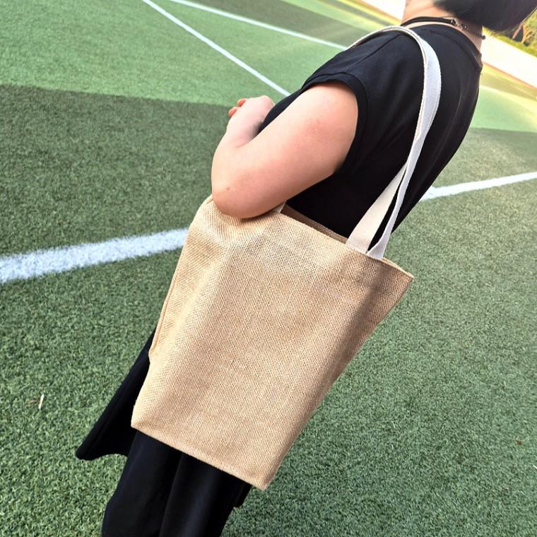 국산 심플 여성 린넨 황마 방수 에코백 사각 마가방