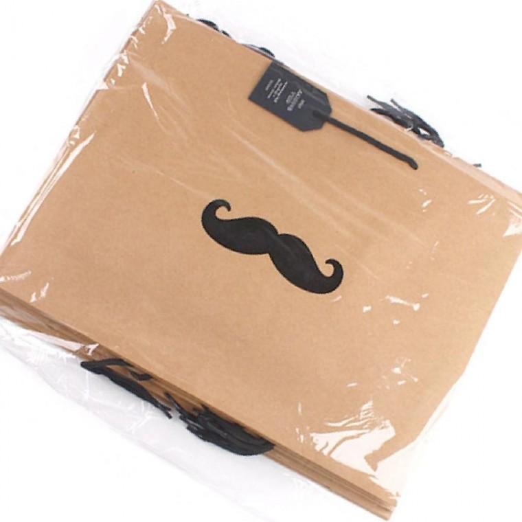 봉주르 크라프트 쇼핑백 가로 종이가방 손잡이 포장 (10개세트)