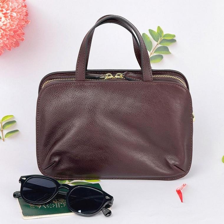 여성 가죽 사각 토트 크로스백 데일리 캐주얼 가방