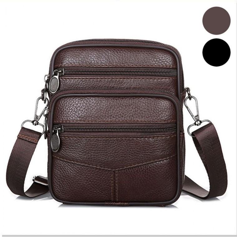 남자 미니 여행 외출 소가죽 출장 보조가방 크로스백