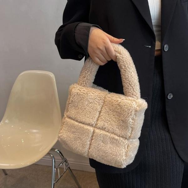 뽀글이 6컬러 스퀘어 토트백 부드러운 토트백 미니백