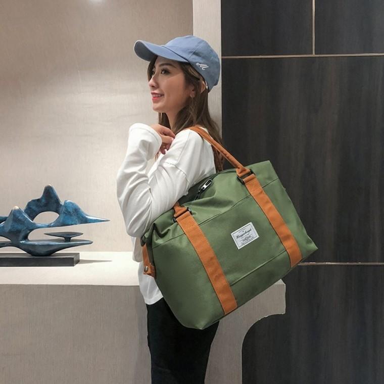용 천 트래블 가방 그린 1박2일 짐 여행 보스턴 백 여행보조가