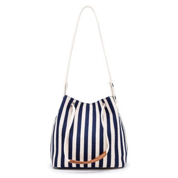 HL] 토트백 스트라이프 블루 손가방 크로스백 핸드백