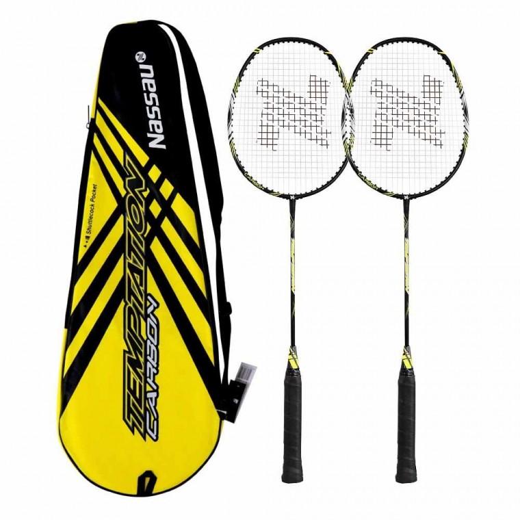 낫소 배드민턴라켓 템테이션 카본 라켓가방포함 배드민턴채 실외 생활 체육 운동