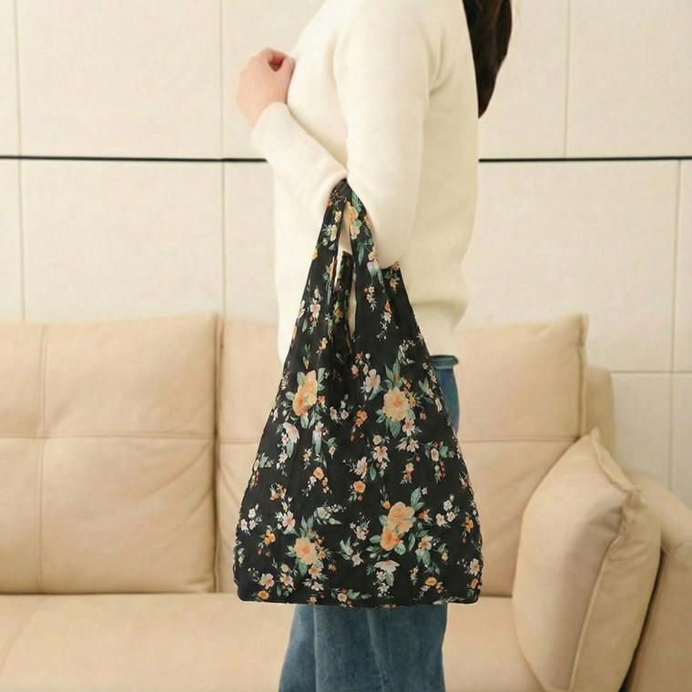 휴대용 꽃 접는 접이식 시장 바구니 가방 장바구니