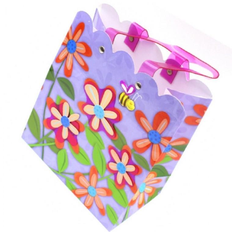 꽃과벌 쇼핑백 종이가방 손잡이 선물 포장 접이식 (6개세트)