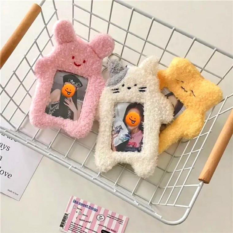 귀여운 털인형 포카보관함 열쇠고리 키링 아이돌 포토카드홀더 가방참장식