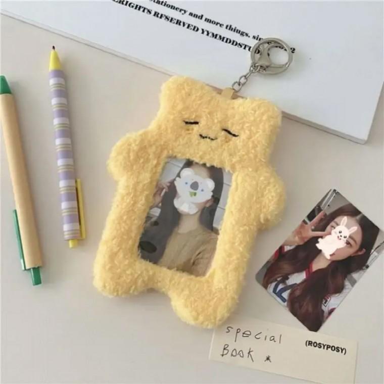 귀여운 털인형 포토카드홀더 가방참장식 독특한 유니크 포카키링