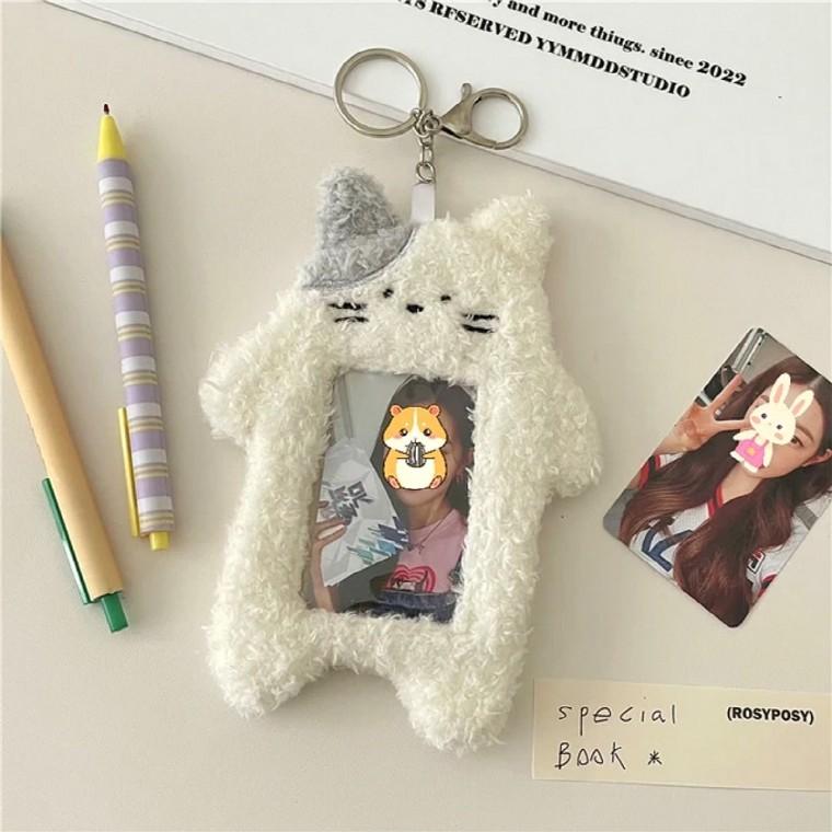 귀여운 아이돌 털 포카홀더 키링인형 예쁜 디자인 유니크 가방참장식 연예인 포카홀더북
