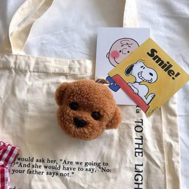 귀여운 강아지 털인형 쿠션 키링 가방 장식 솜인형 열쇠고리 악세사리