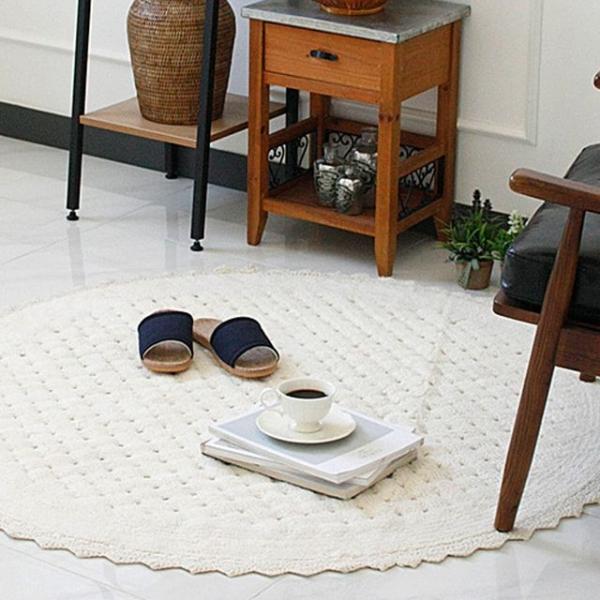 원형러그 120cm 아이방 면러그 침실 거실 인테리어