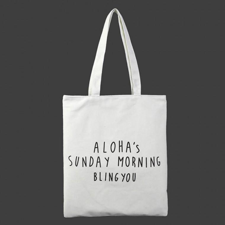 코튼 알로하 에코백 화이트 여행가방 여행용에코백