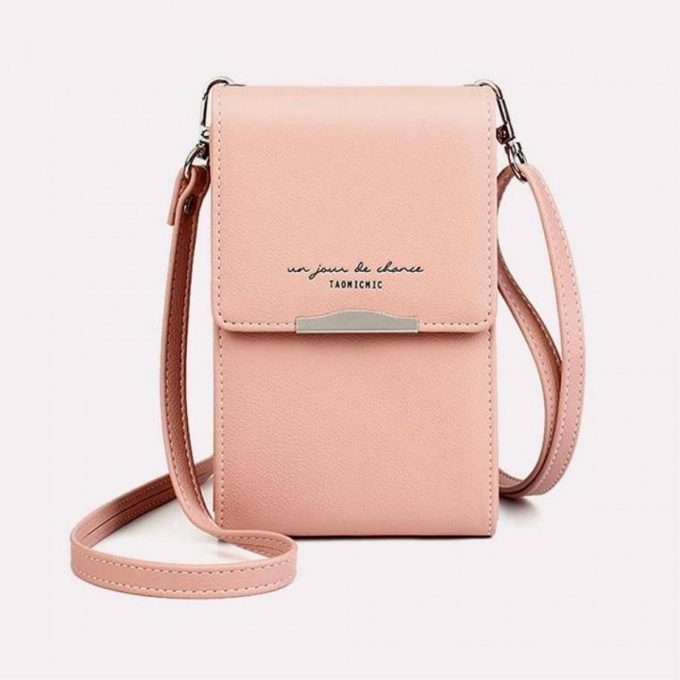 카드수납 크로스 미니백 핑크 간편한가방 케쥬얼코디