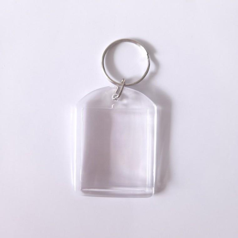 양면 사진 교체형 투명 아크릴 키링 4x5.5cm 미니 액자 가방고리
