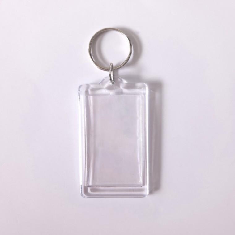 양면 사진 교체형 투명 아크릴 키링 3.8x6.5cm 미니 액자 가방고리