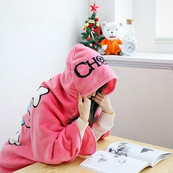 원피스정품 포근하고 따뜻한 양면극세사 대형후드담요