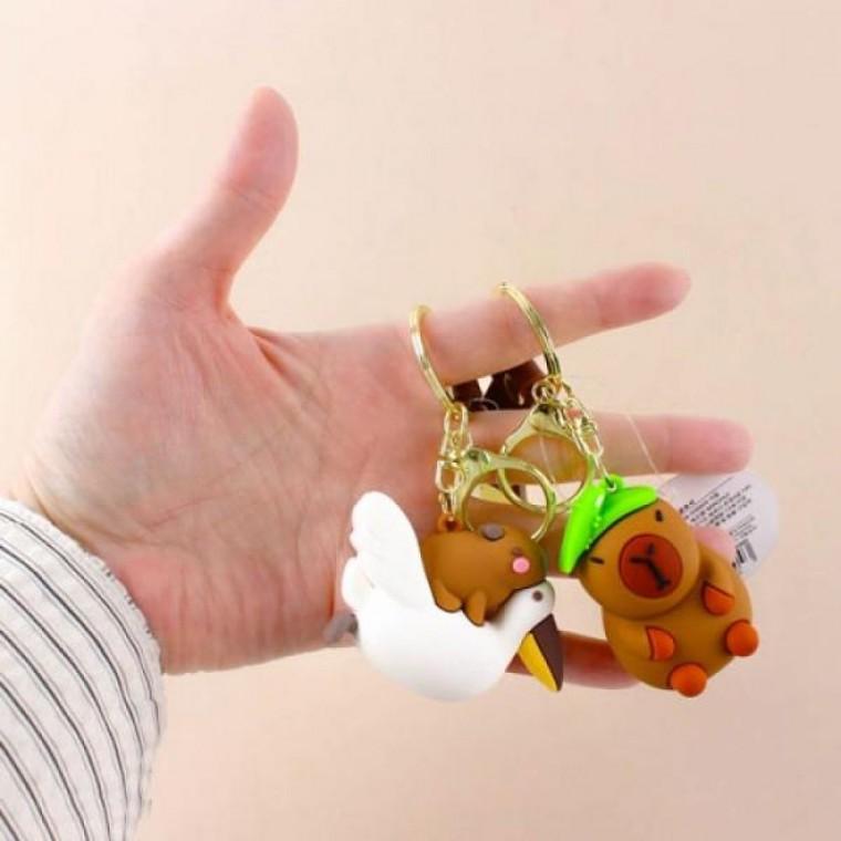 핵인싸 카피바라 키링 인형 가방 키홀더 귀여운 장식 (8개세트)