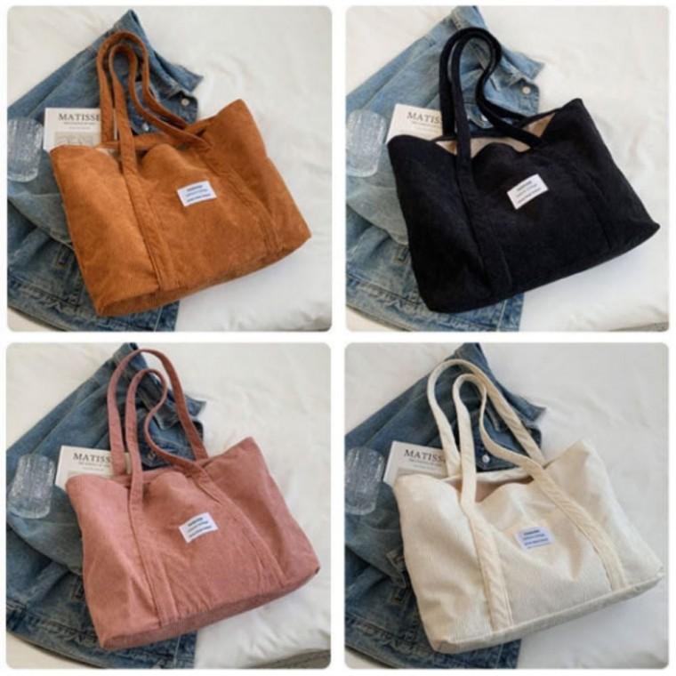 여자 데일리 코듀로이 쇼퍼백 큰가방 출근용 숄더백