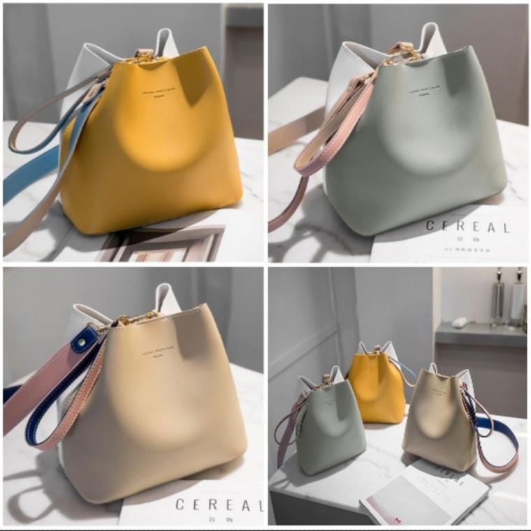 수납력 크로스백 손가방 모던 여자 숄더 토트백 배색