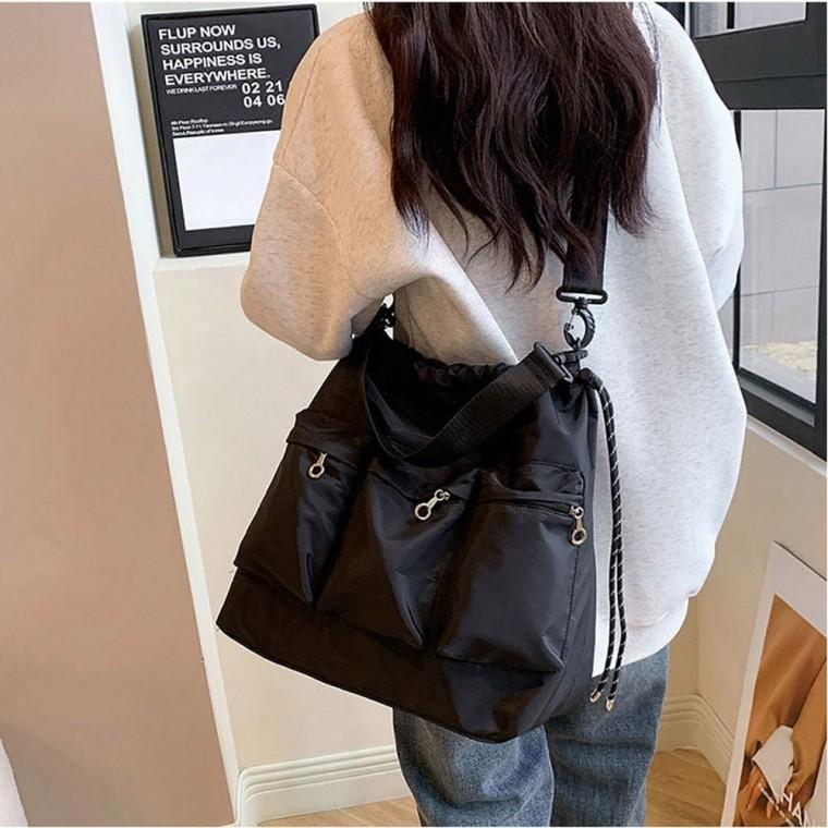 숄더백 스트링 나일론 크로스백 멀티 포켓 보부상가방