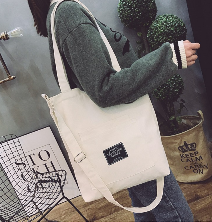 [인사이드몰]에코백 에코백무지캔버스에코백 무지 대형 블랙 캔버스손가방 크로스백 사각 토트백 숄더백