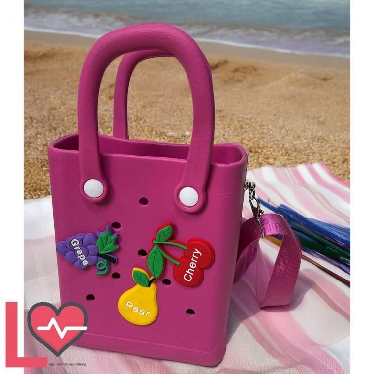 크로스백 물놀이 롱타임헬씨 아쿠아 여행 준 가방꾸미기 비비드 젤리 젤리미니 DIY 핫핑크 백 세트 파츠