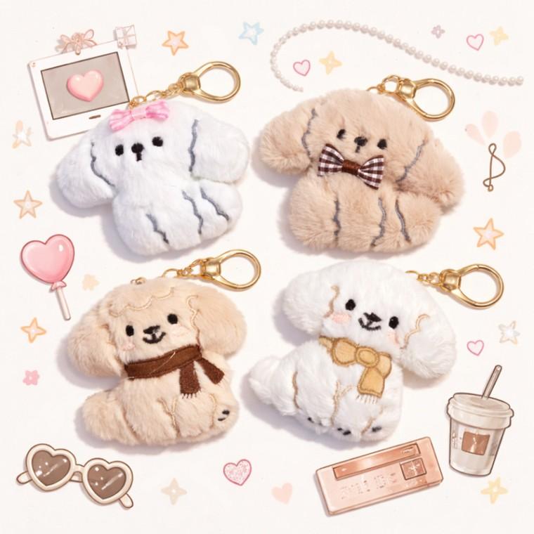 귀여워 강아지 인형 키링 1개 동물 강아지 장난감 키홀더 열쇠고리 생일선물 키체인 가방
