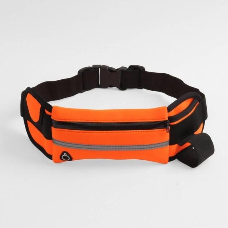 이어폰홀 네오플랜 플립 힙색 오렌지 스포츠가방