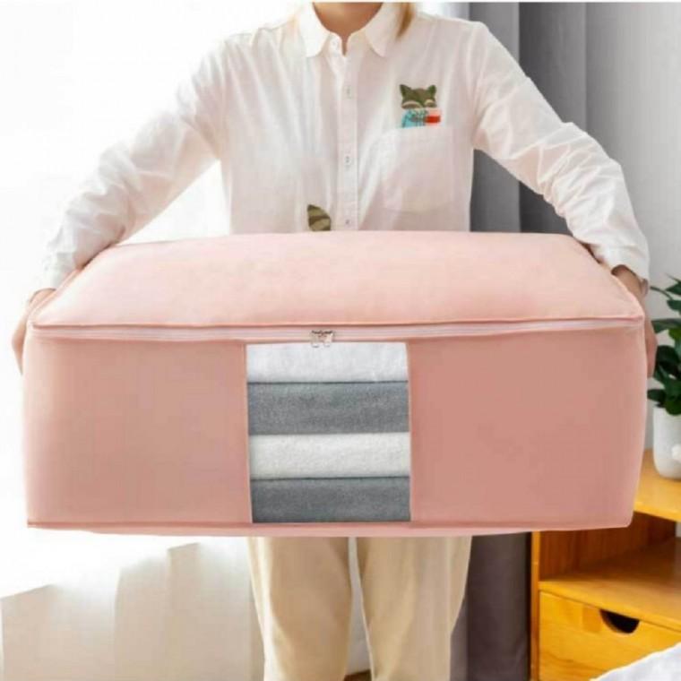이불 수납 보관함 가방 특대형 핑크