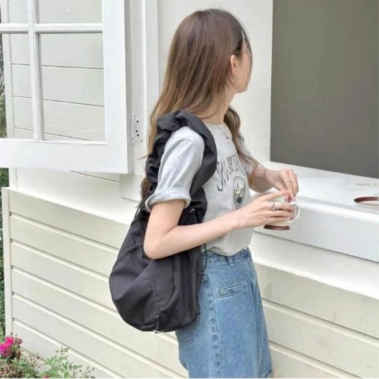 어깨끈 구불구불 곱창 무지 숄더백 여성 패션 가방