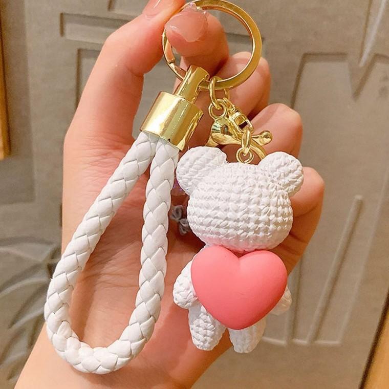 화이트 귀여운 키링 열쇠 자동차 차키 가방 백팩 고리 열쇠고리