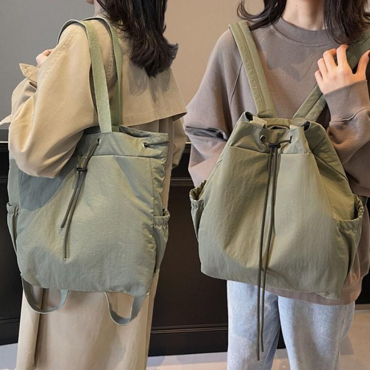 숄더 백팩 가방 카키 데일리 대학생 나일론 여성 나일론백팩 데일