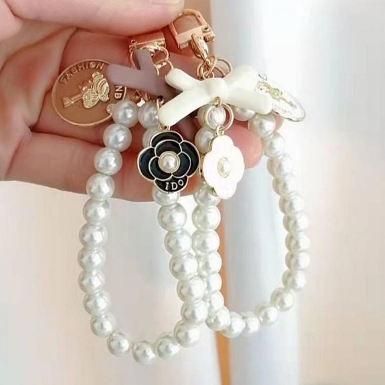 여자 열쇠 스트랩 진주 자동차 가방 키 키링 열쇠고리 비즈키링