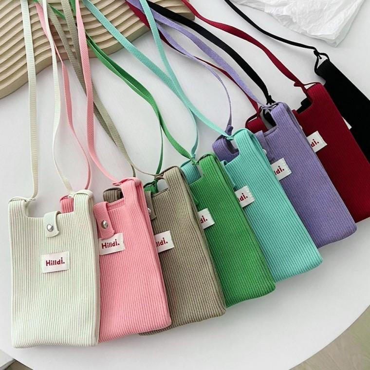 니트 휴대폰 여성 크로스 백 가방 핸드폰 미니 여행용크로스백 핸