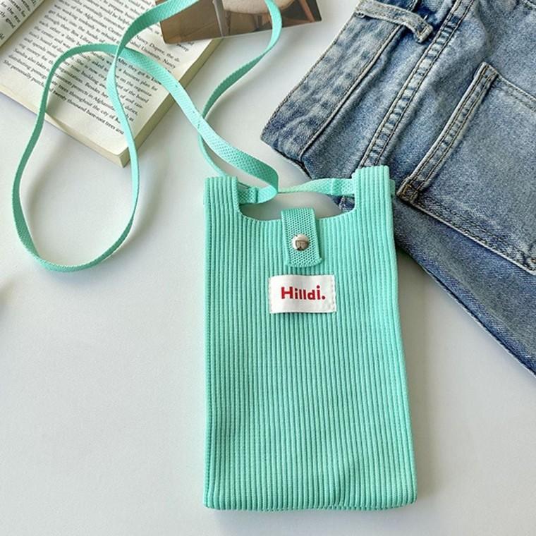 크로스 니트 미니 가방 휴대폰 민트 핸드폰 여성 백 미니크로스백