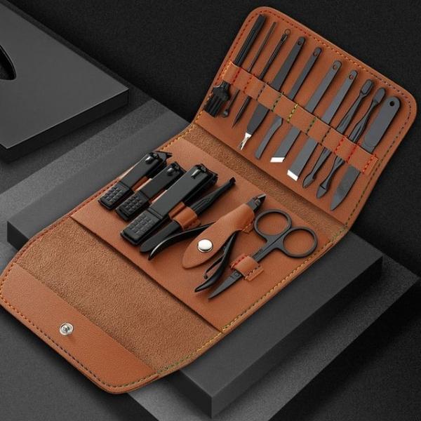 가죽케이스 클린맨블랙에디션 손발톱정리 세트 12P16P