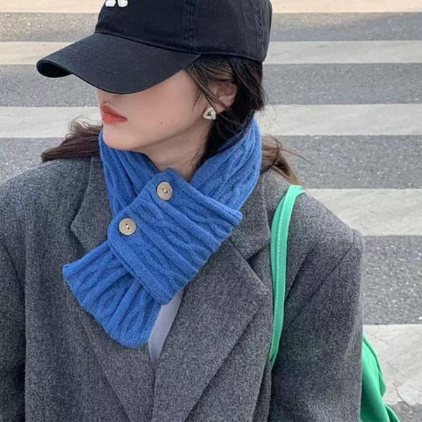 은창]버튼 온 니트 윈터 목도리 스카프 여성 봄 롱 스카프 머플러 목도리 가을 겨울 여자 머플러 목도리