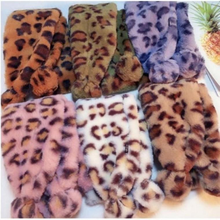 호피 트윈 퍼목도리 패션잡화 트렌디목도리 디자인목도리 추천 퍼목도리