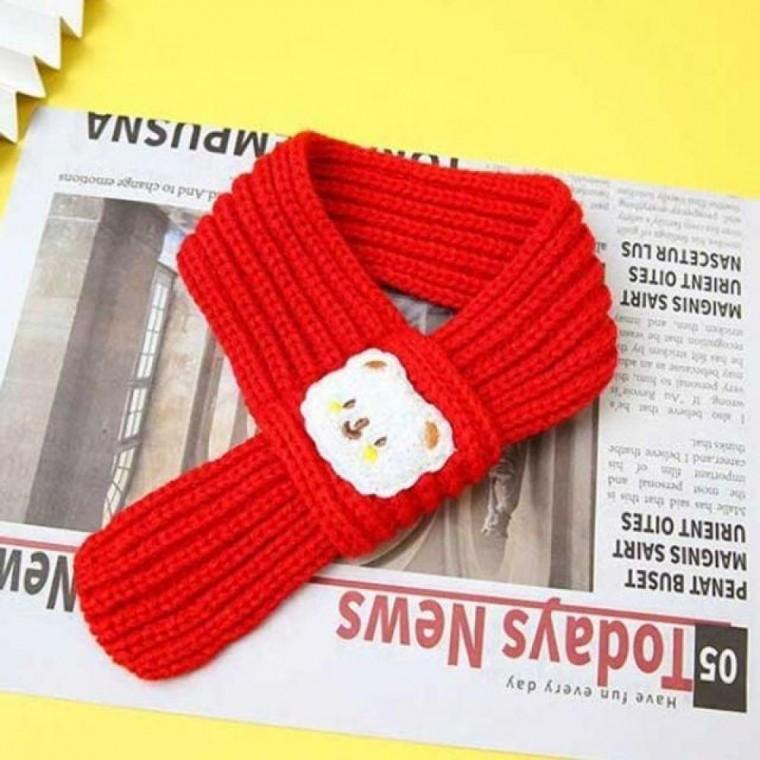 곰돌이패치애견목도리 강아지고양이미니목도리 레드 목도리 옷 반려동물옷 강아지 애견옷 고양이