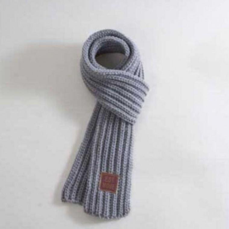 쁘띠니트목도리 심플 겨울뜨개질미니목도리 그레이 미니 목도리 짧은 머플러