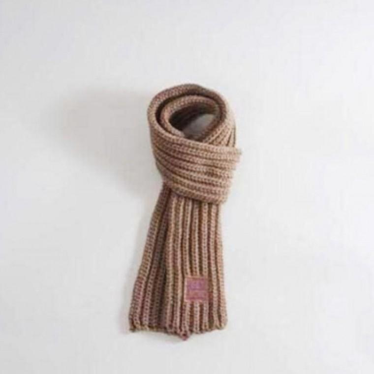 쁘띠니트목도리 심플 겨울뜨개질미니목도리 브라운 짧은 머플러 미니 목도리