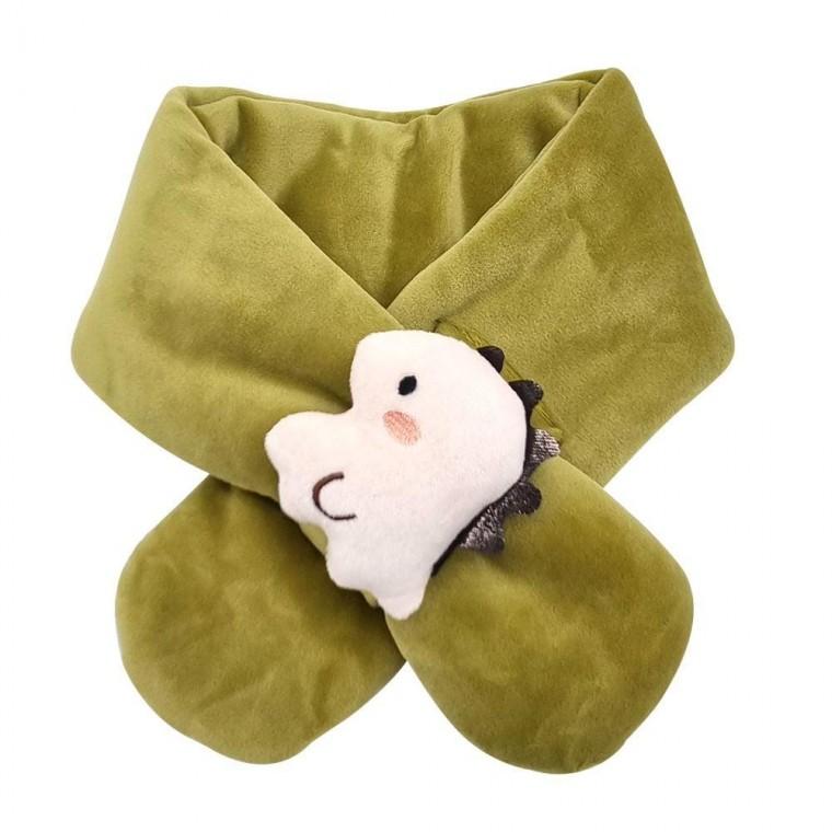 공룡 목도리 뽀송 넥워머 올리브 그린 아동넥워머 유아목도리 공룡목도리